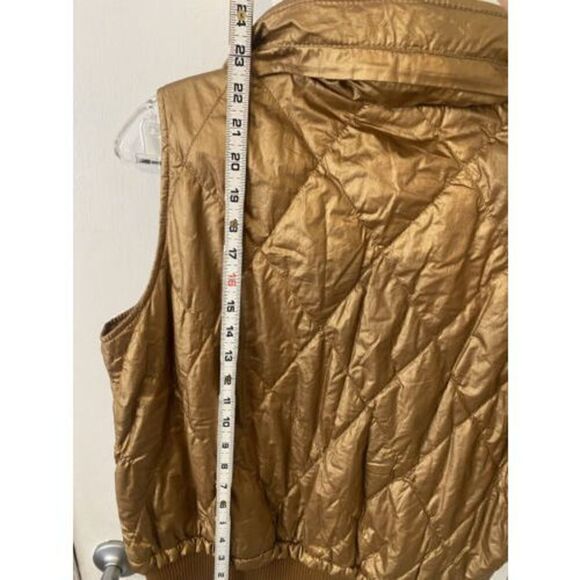 Barti Italy Bronze Quilted Vest W/ Rhinestones Size 40 US SIze M - Picture 9 of 12